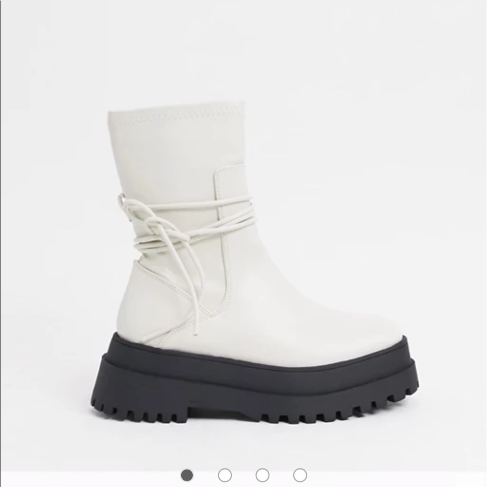 Public desire white Chunky boots